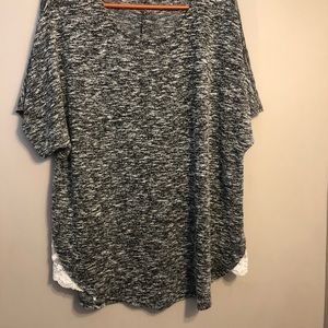 Soft Heather Black Top with Lace